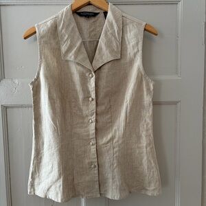 Vintage J Peterman 100% Linen Blouse